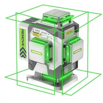Huepar Нивелир лазерен линеен, Huepar Pro ZK04CG, 4D, 30/60 м, зелен лъч, 16 линии (UNI-011570)