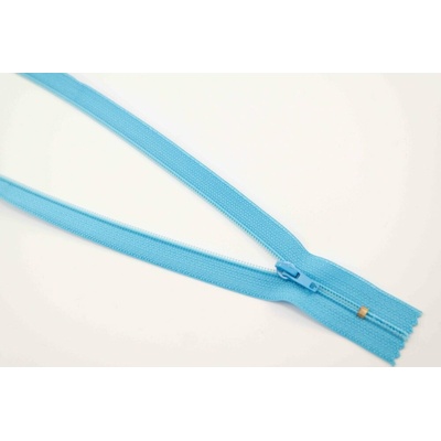 Nedeliteľný jemný plastový špirálový zips (veľkosť číslo 3) rôzne farby - dĺžka 12 cm - 60 cm 22 cm Tyrkysová modrá