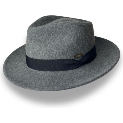 Krumlovanka plstěný klobouk Fedora Co-P-22941 šedý melanž