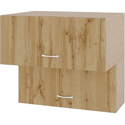ИРИМ Горен шкаф с две хоризонтални врати Сити МДД-107 мока / дъб дакота 80 см