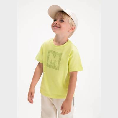 MAYORAL Тениска къс ръкав basic Жълтозелен цвят за мини момче Mayoral