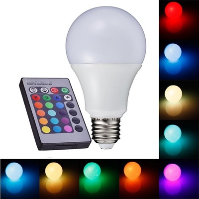 Light LED žárovka E2707W E27 7W RGB + bílá
