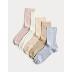 Marks & Spencer 5 чифта супермеки високи чорапи Marks & Spencer синя Marks & Spencer | Sin | ЖЕНИ | 3-5