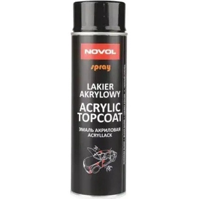 NOVOL SPRAY ACRYL TOPCOAT - Černý lesklý akrylový lak ve spreji 500ml
