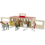 Melissa & Doug - Дървена конюшня за състезания с кончета