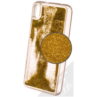 Pouzdro 1Mcz Liquid Pearl ochranné s přesépacím efektem třpytek Xiaomi Redmi 7A zlaté