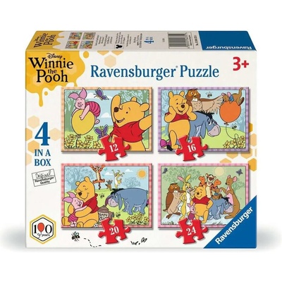 Ravensburger sada 4v1 Medvídek Pú 12,16,20,24 dílků