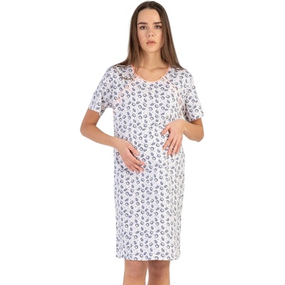Нощница за кърмачки в бяло с таралежи