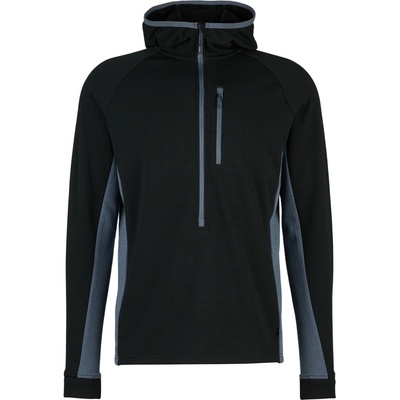 Stoic Мъжки вълнен пуловер Stoic MerinoWaffleFleece320 NorrdalSt. 3/4 Zip Hoody Merino hoodie - Black / Ink Grey (005-6576-0111)