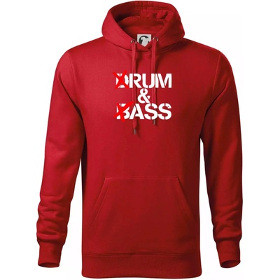 Drum & Bass Rum & Ass mikina Cape s kapucí Červená