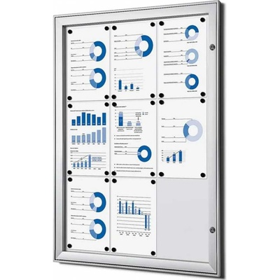 A-Z Reklama CZ Vitrína interier-exterier SCS9xA4 pro prospekty 9xA4 - Stříbrná