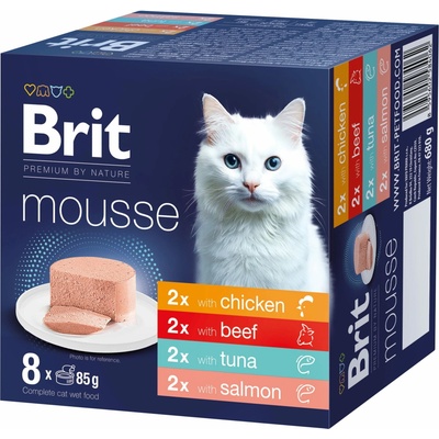 Brit Premium Cat by Nature Mousse Multipack, 8 x 85 g