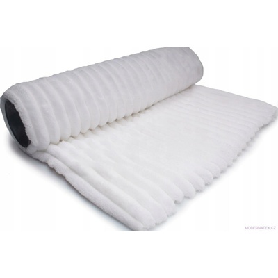 Látka mínky proužky, 300 g/m², šíře 160 cm, metráž, bílá