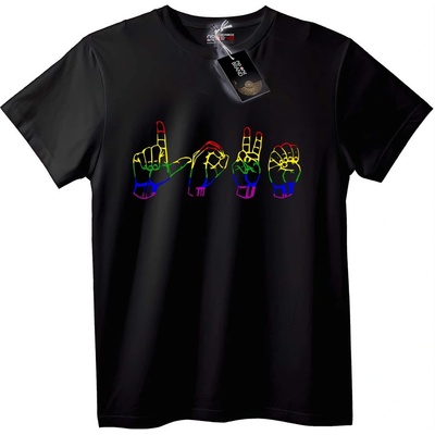 NOONEBRAND Тениска Дъгови Ръце Гордост - 6XL, Black
