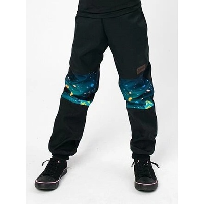 Drexiss Dětské softshellové kalhoty s fleecem black universe