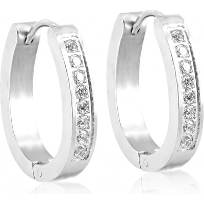 BRUNOshop.cz Oválné náušnice kroužky s kamínky S3665