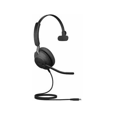 Jabra Evolve2 40 SE MS Mono слушалки с кабел, Head-band, Calls/Music, USB Type-C / USB Type-A, черен (24189-899-799)
