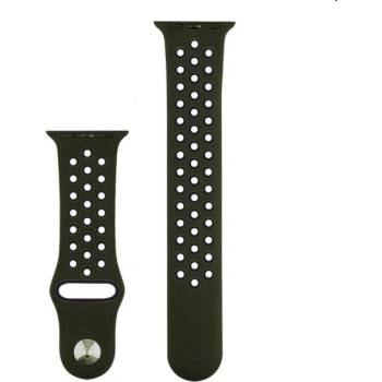 Coteetci Silikónový športový remienok pre Apple Watch 42/44/45mm, zelený/čierny WH5217-GR-BK