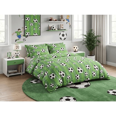 Textilomanie Polybavlna obliečky FOOTBALL TIME POLY zelené 70x90 140x200