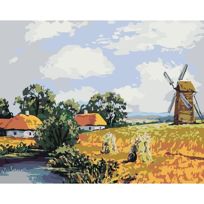 ZUTY Malování podle čísel POLNÍ KRAJINA S MLÝNEM 40 x 50 cm
