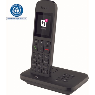 Telekom Телефон Telekom Sinus A12 със секретар, черен (40823660)