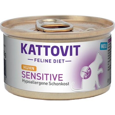 Kattovit 12х85г Kattovit Sensitive, консервирана храна за котки - с пуешко