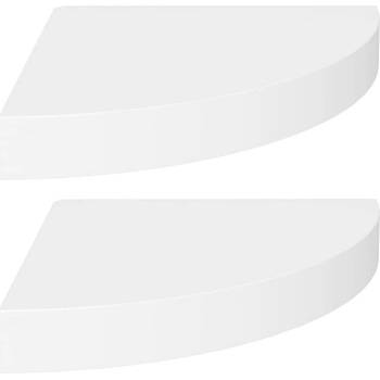 Shumee plovoucí rohové 2 ks bílé 25×25×3,8 cm MDF, 323896
