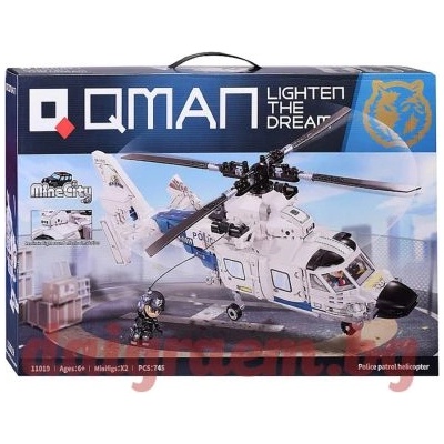 Qman Конструктор qman Полицейски патрулен хеликоптер 11019 (q11019)