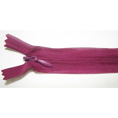 Zips krytý nedeliteľný 35cm tmavšia fialová