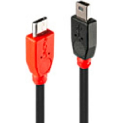 Lindy 31719 USB, USB 2.0 USB Micro-B zástrčka, USB Mini-B zástrčka, 2m, černý
