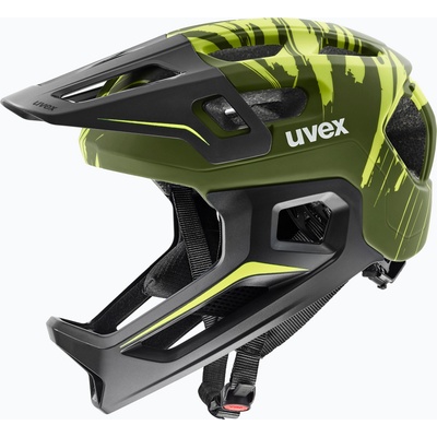 Детска велосипедна каска UVEX React Fullface Jr dark olive matt