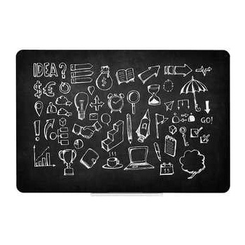 Qboard Čierna bezrámová magnetická tabuľa na kriedy - 117 x 87 cm