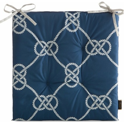 Takoy Podsedák 43 x 43 x 4 cm vodoodolná tmavomodrá, biela v námorníckom štýle GARDEN-HF-466280 | 43 x 43 x 4 cm