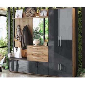 Антре Step дъб коуст евоук и антрацит МДФ гланц