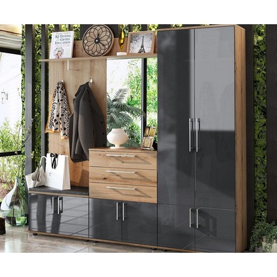 Антре Step дъб коуст евоук и антрацит МДФ гланц