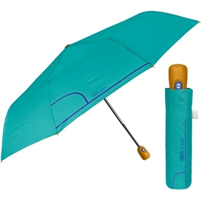 Дамски сгъваем автоматичен Open-Close чадър Perletti Time 26413, Тюркоаз