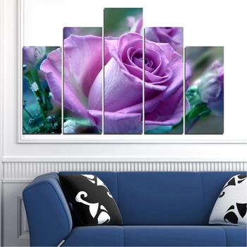 Vivid Home Декоративни панели Vivid Home от 5 части, Цветя, PVC, 160x100 см, 5-та Форма №0392