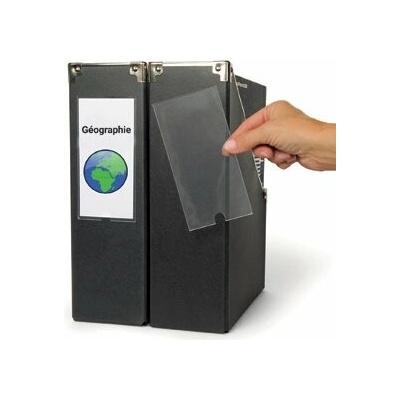 Office kapsa na hřbetní štítek pořadače, 55 x 150 mm, s papír. štítkem, trans
