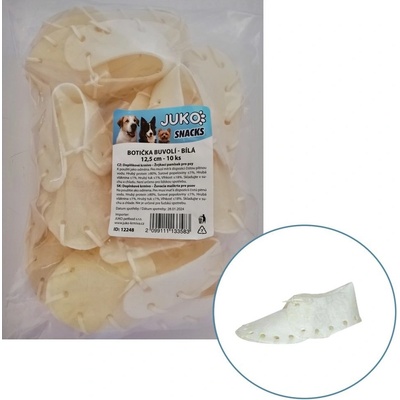 JUKO Botička z buvolí kůže bílá Snacks 12,5 cm