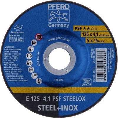 Pferd E 125-4,1 Brúsny kotúč lomený 125 x 22.23 mm 69220531 10 ks