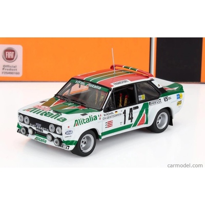 Ixo-models Fiat 131 Abarth Team Alitalia N 14 Rally Montecarlo 1981 Dario Cerrato Luciano Guizzardi Bílá Zelená Červená 1:43