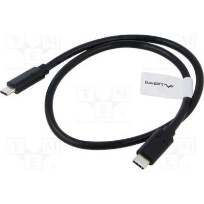 Lanberg CA-CMCM-32CU-0005-BK USB 3.1, USB C vidlice, z obou stran, zlacený, 0,5m, černý