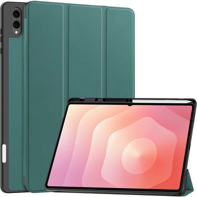 Vsetkonamobil 126966 LEATHER Zaklápací kryt pre Samsung Galaxy Tab S11 Ultra zelený