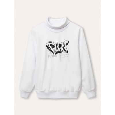 Winkiki Kids Wear Chlapecká mikina s rolákem Future bílá