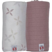 Lodger Swaddler Solid Matcha 2balení 110 x 110 cm Powder/Rose