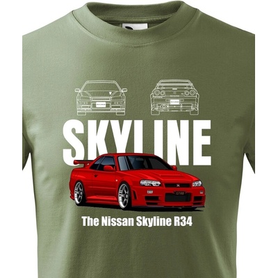 Dětské tričko Nissan Skyline R34 Military Canvas Bezvatriko.cz 2328