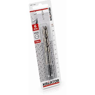 Kreator KRT011307 - 2 ks HSS Vrtáků do kovu HEX 6.0 x 114 mm KRT011307