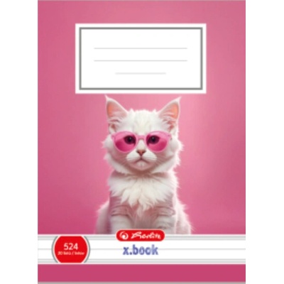 Herlitz Sešit A5 linkovaný 524 Kočka Pink Glasses