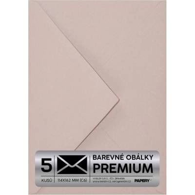 Obálka PREMIUM 5 KS (C6) 114x162 mm Starorůžová Vintage