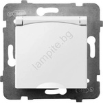 Ospel - Външна домашна розетка без рамка 230 V ARIA IP44 бяла (OE0007)